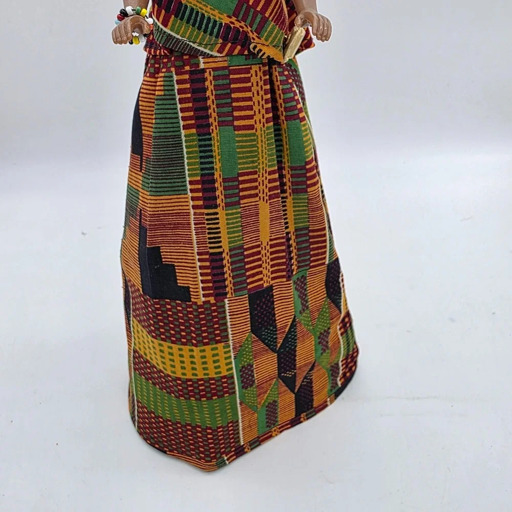 Mattel Barbie African Heritage Fashion Doll Colorful Outfit Kente